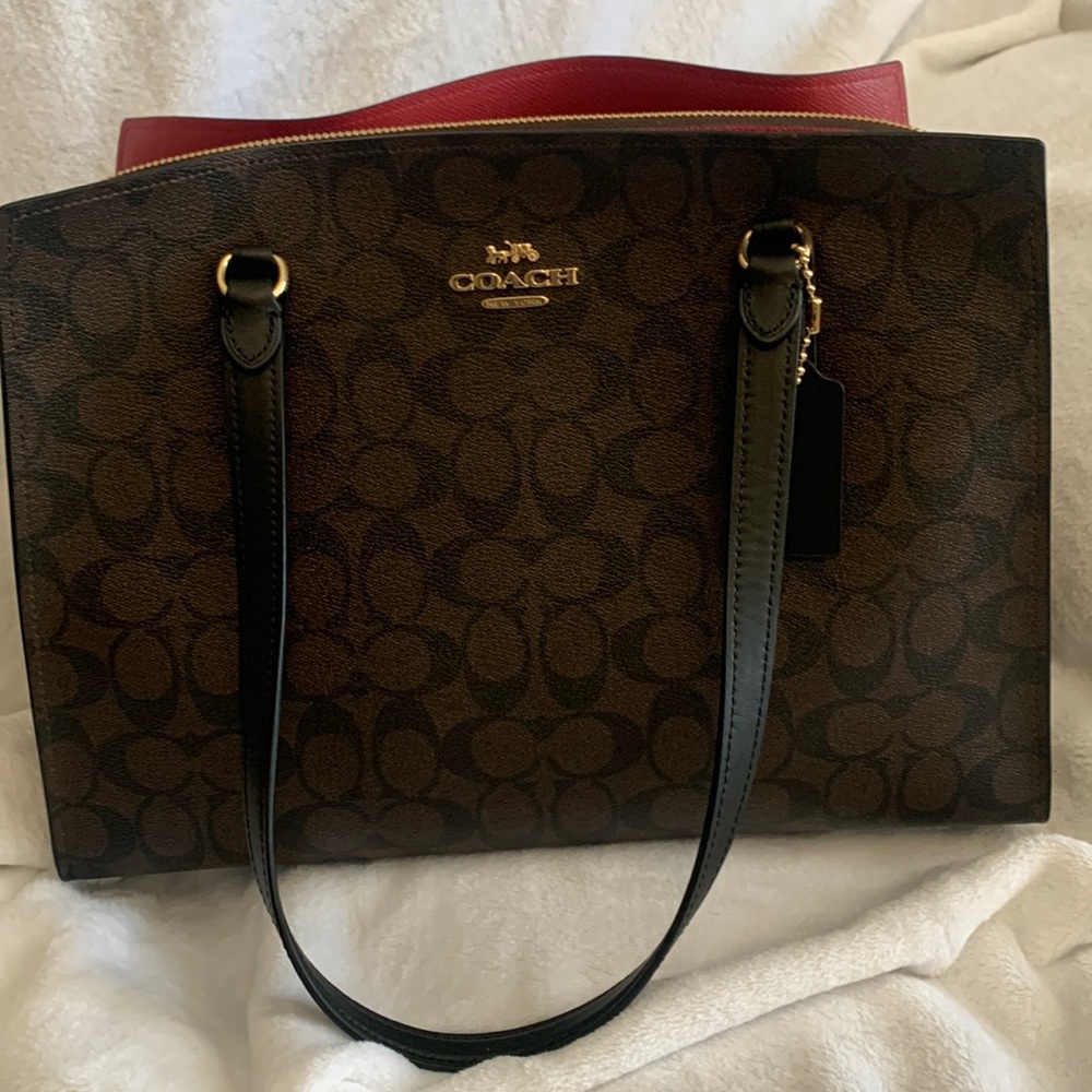 Coach brown and bag never been used